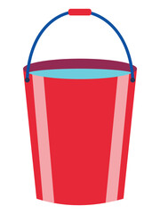 Bucket icon. Bucket silhouette vector style sign web symbol graphic design. Cute beach bucket filled with water, perfect vector illustration isolated on white background. Bucket and water symbol icon.