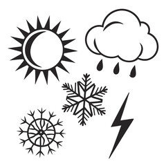 Weather Icons Collection Sun Rain Snow Lightning 1.