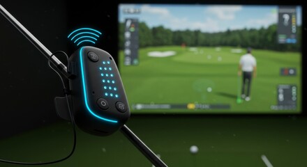 Golf club with a small, modern device for real-time feedback on gameplay