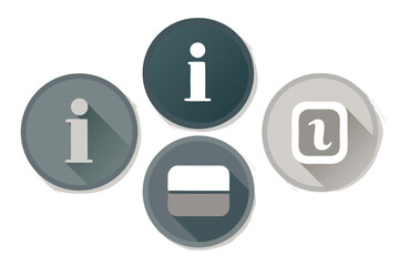 Four Distinct Information Icons in Silhouette Style silhouette on white background