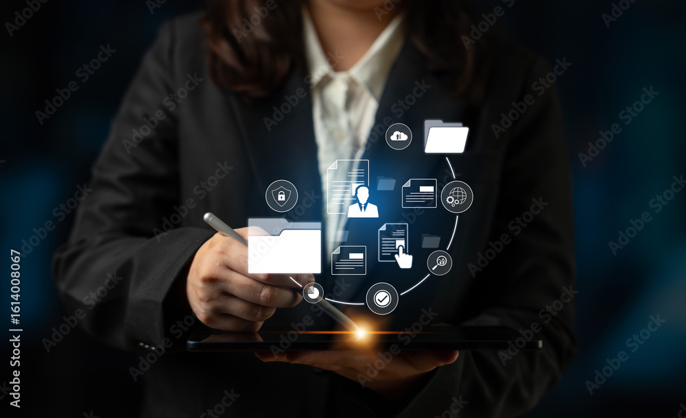 Poster document management system for secure file storage, organized access, and efficient digital workflow