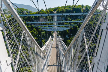 Fototapeta premium The longest suspension footbridge in the world in Sky park in Sochi