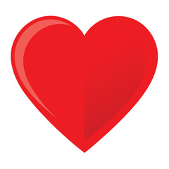 Bold Red Heart Silhouette on white background