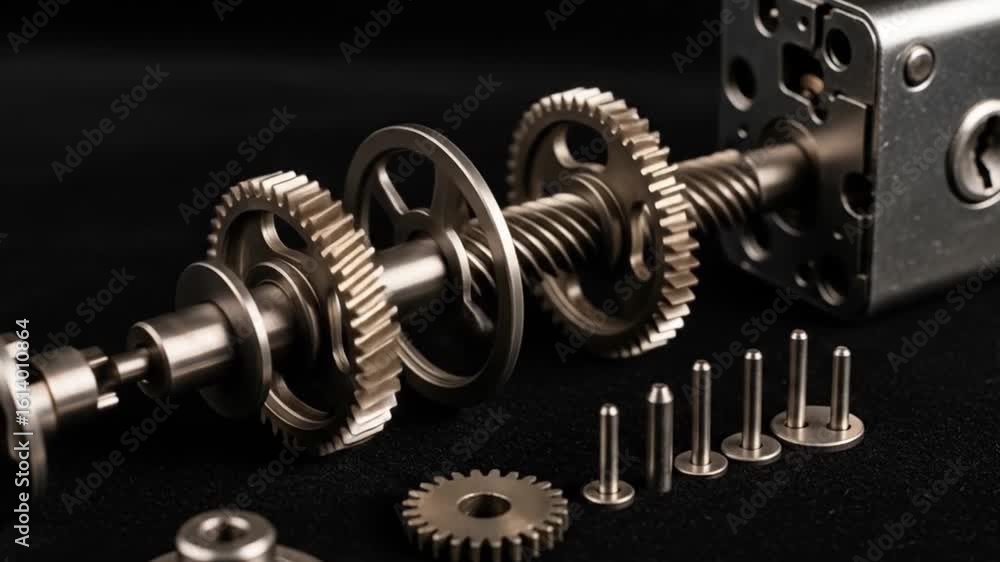 Poster precision engineering: exploring the intricacies of gear assembly and mechanical components