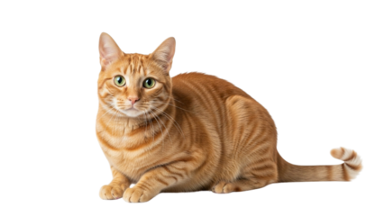 an orange cat isolated on white background