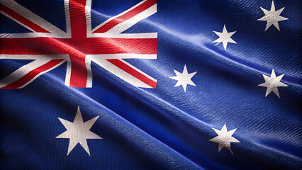 The australian flag waves gently, a symbol of national pride