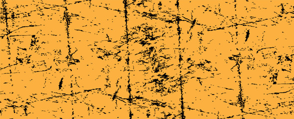 Black old concrete wall grunge texture - wide banner format background with copy space for text. Grunge orange texture of chips, cracks, scratches, Soft black grunge. eps 10