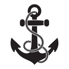 anchor icon vector illustration, ship anchor icon silhouette vector isolated on white background