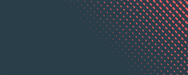 Fototapeta premium Vector Chequered Halftone Pattern Smooth Curved Border Red Blue Abstract Background. Checkered Rounded Square Dots Blur Texture Pop Art Design. Half Tone Contrast Graphic Minimalist Art Wide Wallpaper