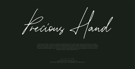 Signature Font Uppercase Lowercase And Number. Script Font Calligraphy Logotype  elegant Font Type Font lettering handwritten. vector illustration  
