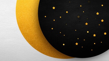 A black and gold circle with stars on it