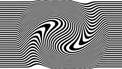 Abstract Black and White Swirling Lines Optical Illusion