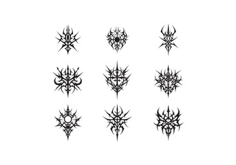 Cyber sigilism design Black  vector template 