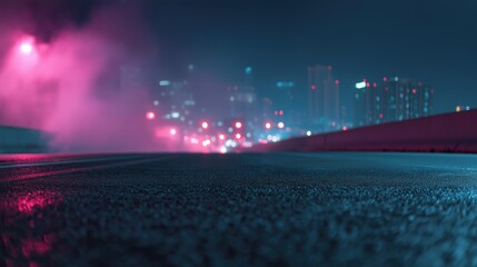 Vibrant Night Street with Neon Lights