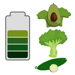 Battery. Energy icon Organic product vector illustration design