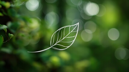 Elegant Leaf with Soft Green Background