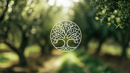 Elegant Tree Logo on Natural Background