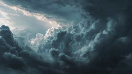 Dramatic Dark Clouds Overcast Sky Scene