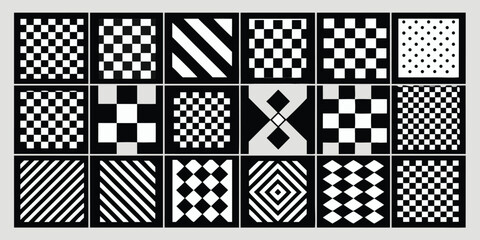 A large collection of alternating black and white stripes arranged in a dynamic pattern..eps