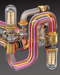 Vibrant neon, artistic light creation high resolution picture