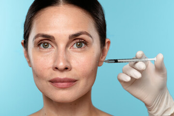 Professional Cosmetic Procedure Demonstrating Facial Injection Technique