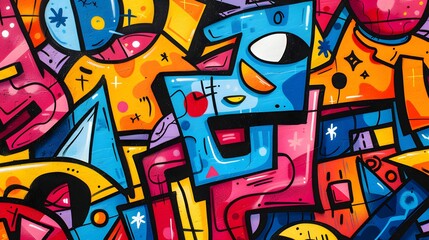 Abstract Colorful Graffiti Street Art Texture