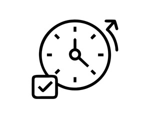 Efficient time management and task completion, represented by a clock with a checked task icon