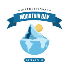 international mountain day vector illustration flat design
