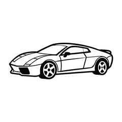 Fototapeta premium Sleek sports car outline drawing