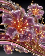 Artistic light sculpture, delicate petals high resolution picture