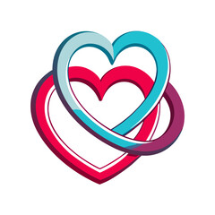 red heart with blue ribbon