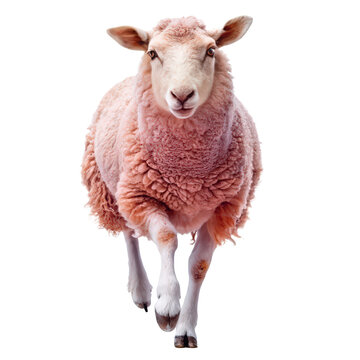 an ewe sheep running on png female sheep in motion PNG lamb running sequence PNG pastoral animal scene PNG transparent background image