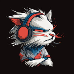 cat esport vector illustration