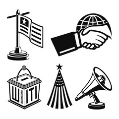 Collection of Political and Business Icons.