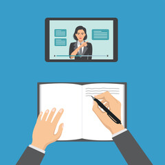 online learning vector illustration flat design