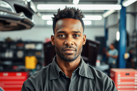 Focused Auto Mechanic in a Workshop