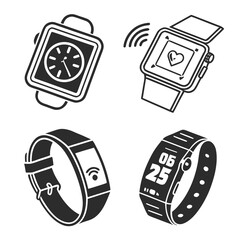 Collection of Smartwatch and Fitness Tracker Icons 1.