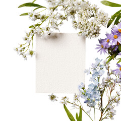 Floral frame with blank card