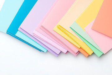 Pastel Paper Palette: A spectrum of soft hues creates a visually appealing array, ideal for creative projects, graphic design, and artistic inspiration.