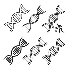 DNA Helix Structure and Genetic Research Iconography.