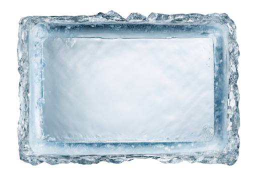 Crystal clear ice block texture with frozen surface for cool winter and beverage design projects