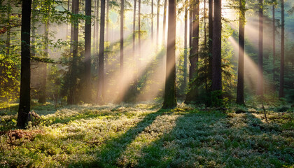 rays of light in forest