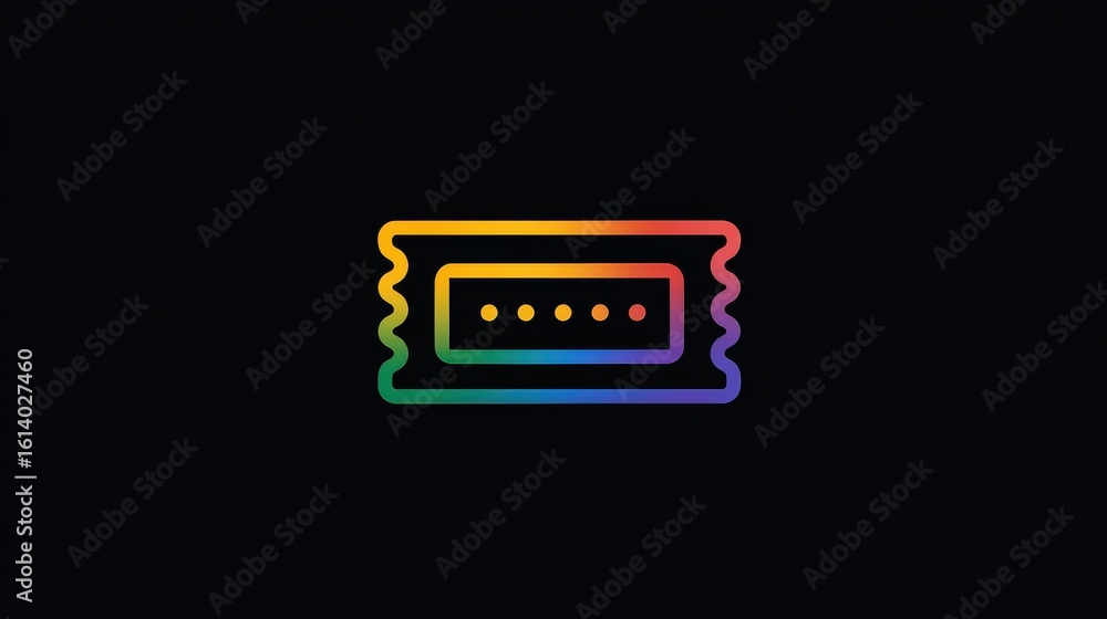 Poster ticket icon icon in multi color. simple glyph vector of education set for ui and ux, website or mobi