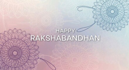 Minimal Rakshabandhan Text on Pastel Decorative Background