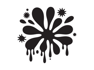 Black ink splash silhouette vector isolated on white background