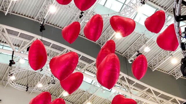 hearts love ceiling decoration valentine's day ,Stirring in the Wind Romance Gifts Marketing shopping center