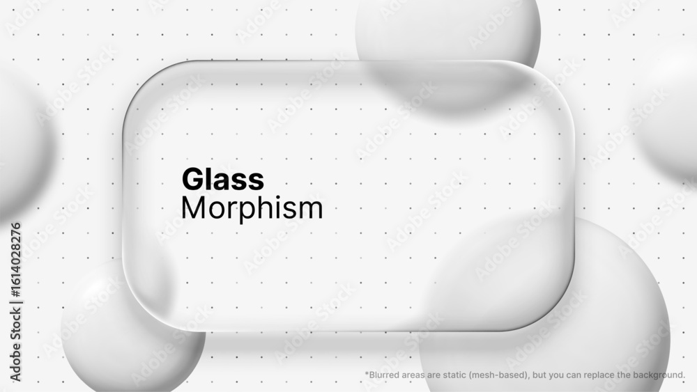 Poster white liquid glass morphism effect. modern abstract background with translucent frosted frame and sp