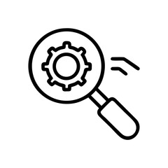 Magnifying glass with gear symbolizing SEO concepts in modern design  