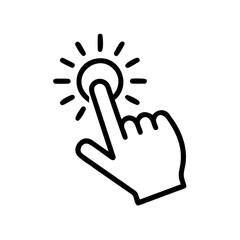 Hand clicking on button graphic icon for click-rate functionality  