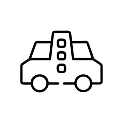 Simple line drawing of a traffic car icon  